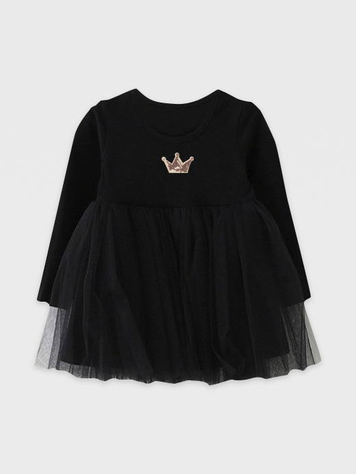 Avery - "Black Tutu Crown Dress"